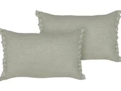 Set di 2 cuscini SASSAFRAS Lino 30 x 45 cm Grigio chiaro Tinta unita