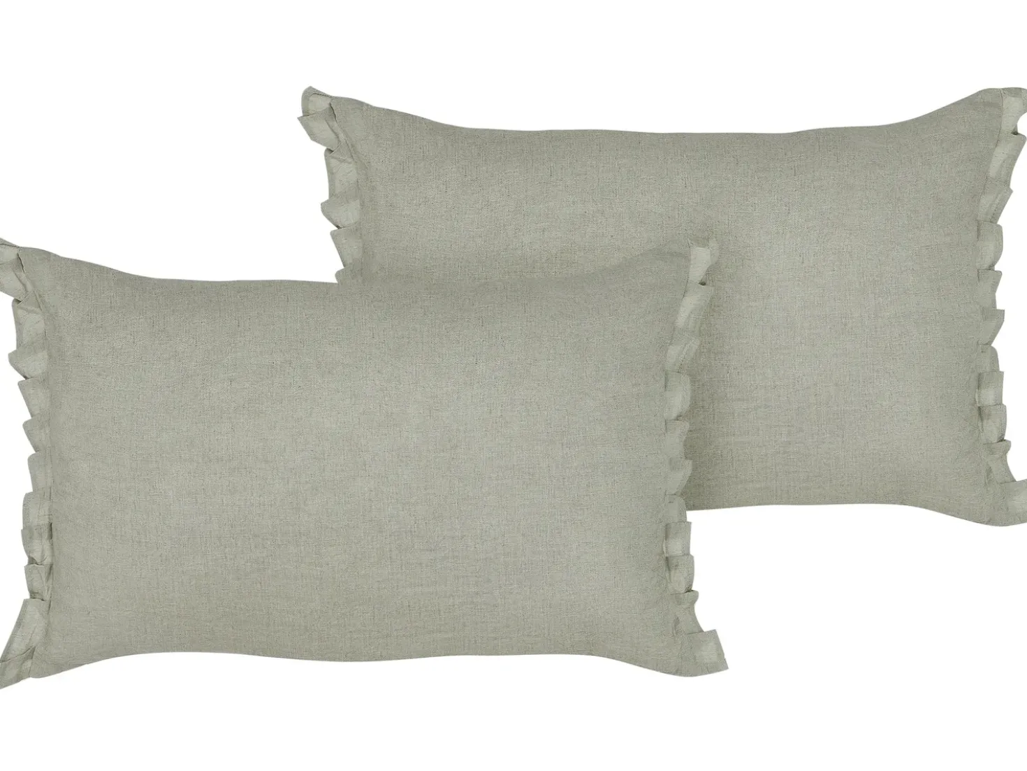 Set di 2 cuscini SASSAFRAS Lino 30 x 45 cm Grigio chiaro Tinta unita