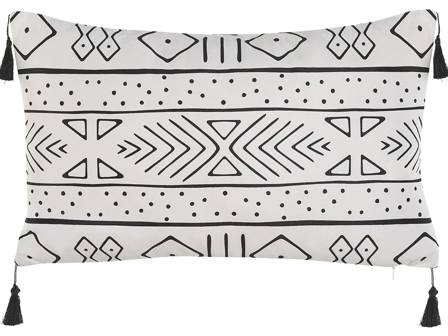 Set di 2 cuscini SCHEFFLERA Velluto 30 x 50 cm Bianco Trama geometrica