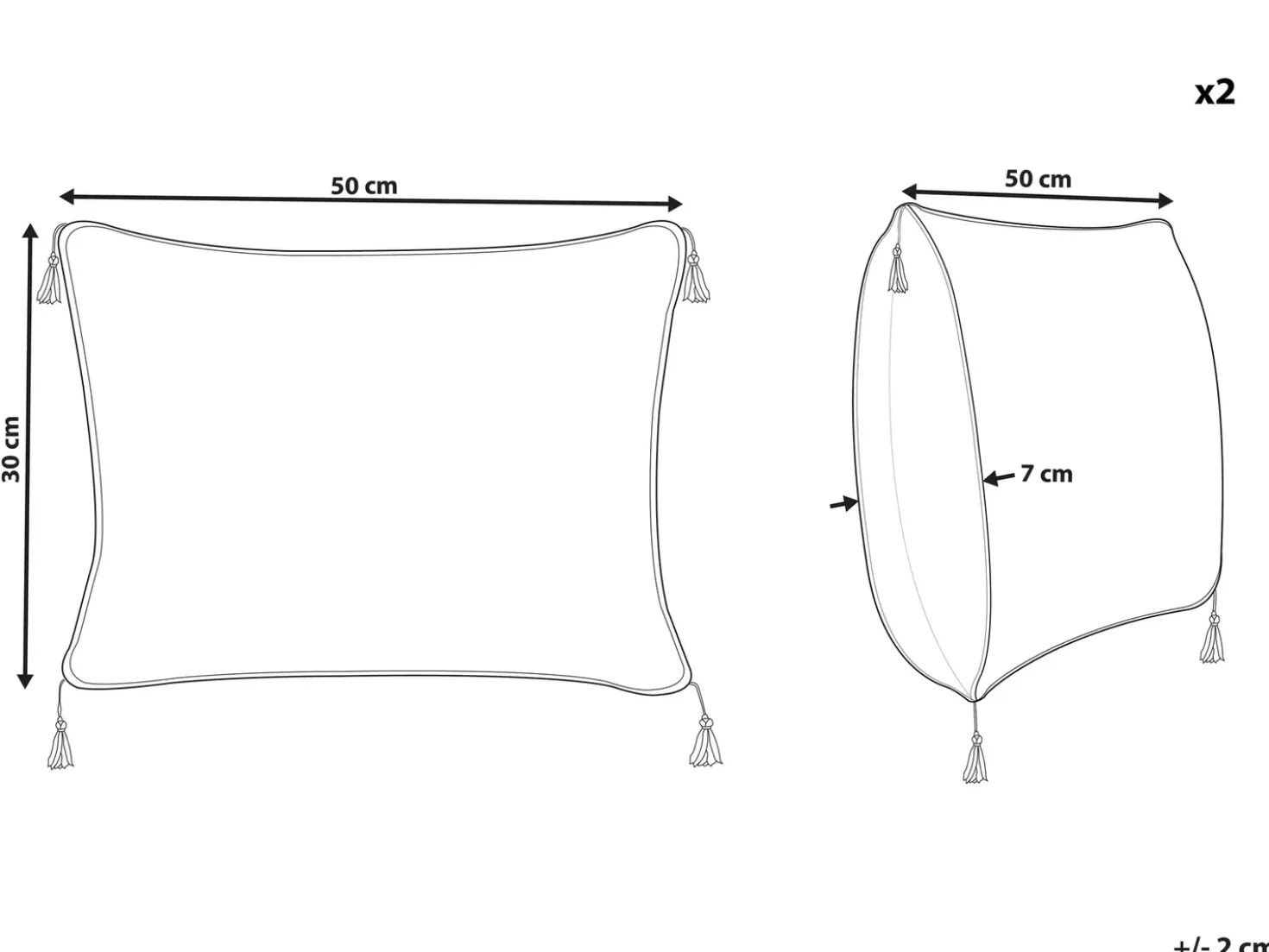Set di 2 cuscini SCHEFFLERA Velluto 30 x 50 cm Bianco Trama geometrica