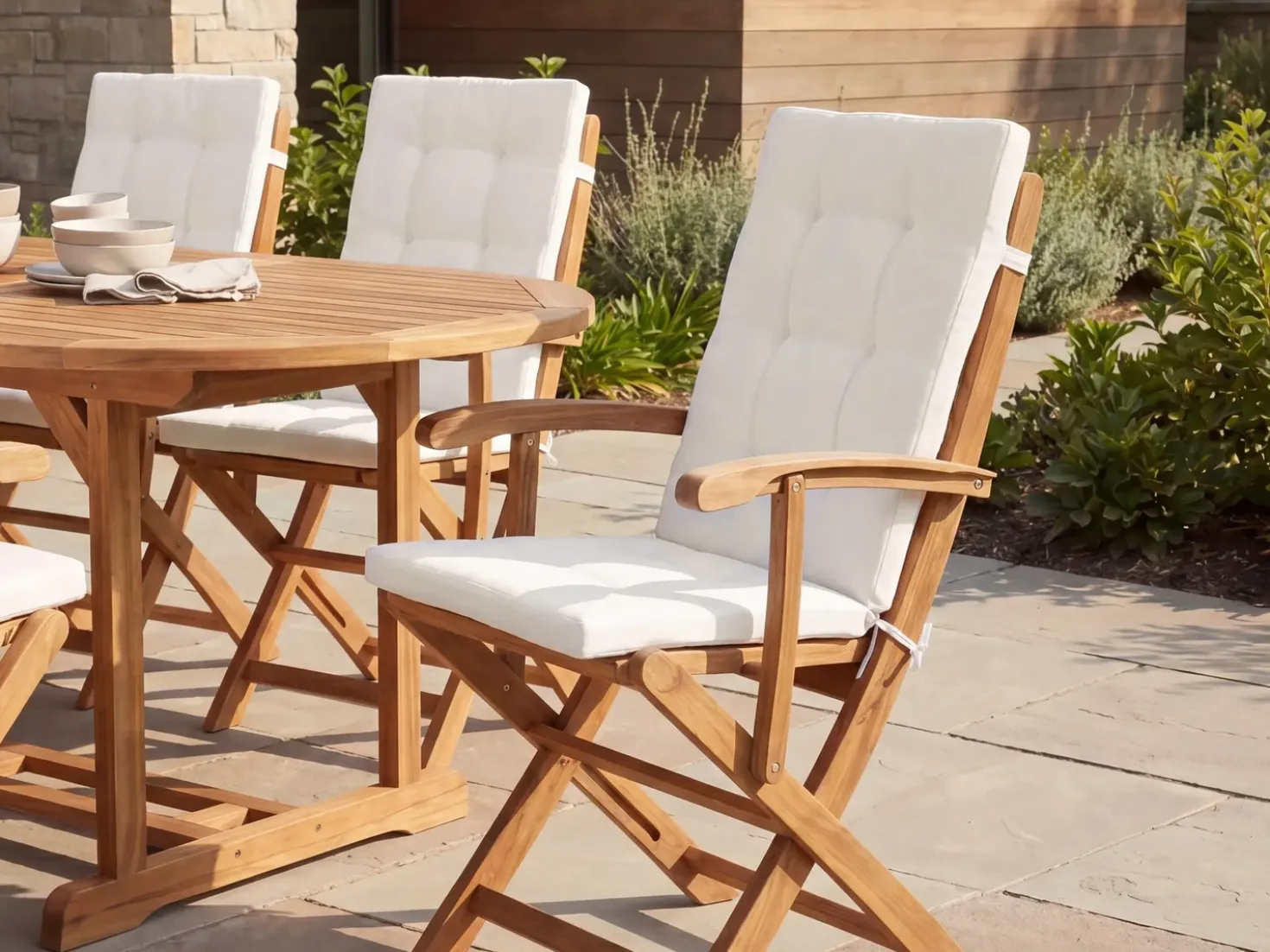 Set di 8 cuscini schienale/seduta MAUI PREMIUM Bianco sporco