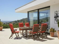 Set di 6 cuscini schienale/seduta JAVA/AMANTEA PREMIUM 50 x 71 cm Rosso