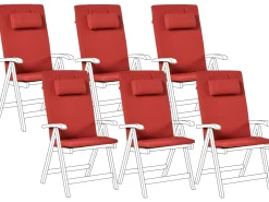 Set di 6 cuscini schienale/seduta JAVA/AMANTEA PREMIUM 50 x 71 cm Rosso