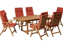 Set di 6 cuscini schienale/seduta JAVA/AMANTEA PREMIUM 50 x 71 cm Rosso