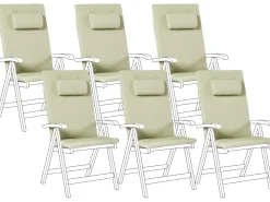 Set di 6 cuscini schienale/seduta JAVA/AMANTEA PREMIUM 50 x 71 cm Verde