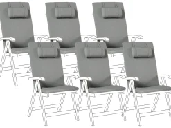 Set di 6 cuscini schienale/seduta JAVA/AMANTEA PREMIUM 50 x 71 cm Grigio melange