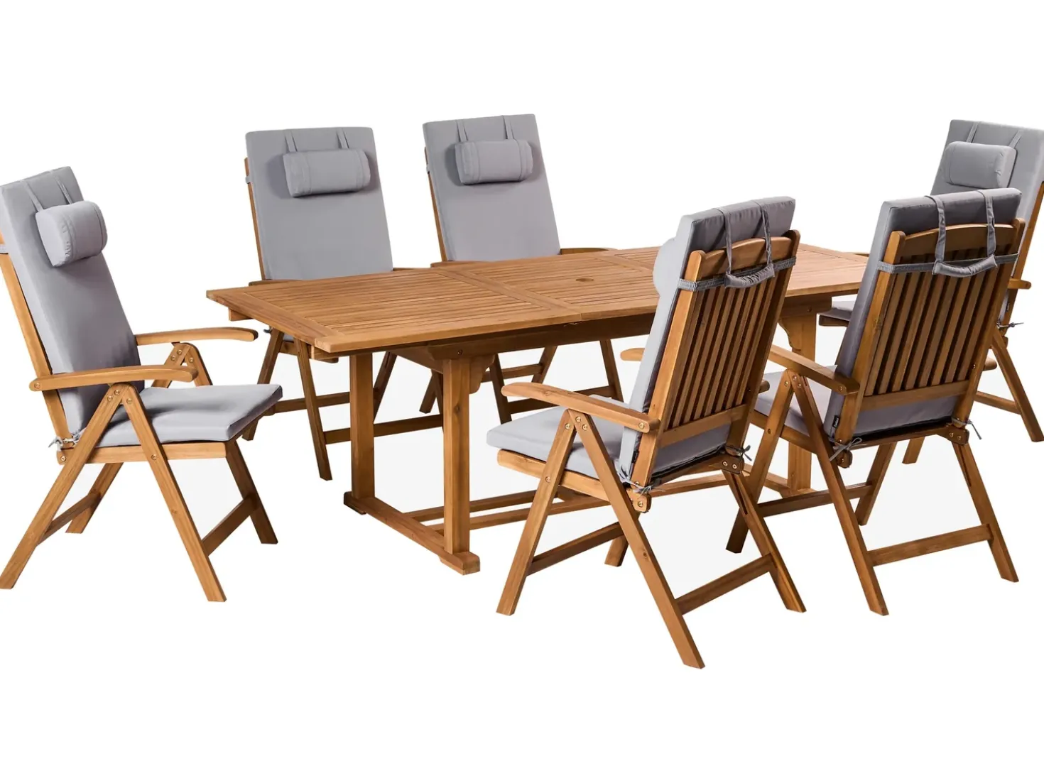 Set di 6 cuscini schienale/seduta JAVA/AMANTEA PREMIUM 50 x 71 cm Grigio chiaro