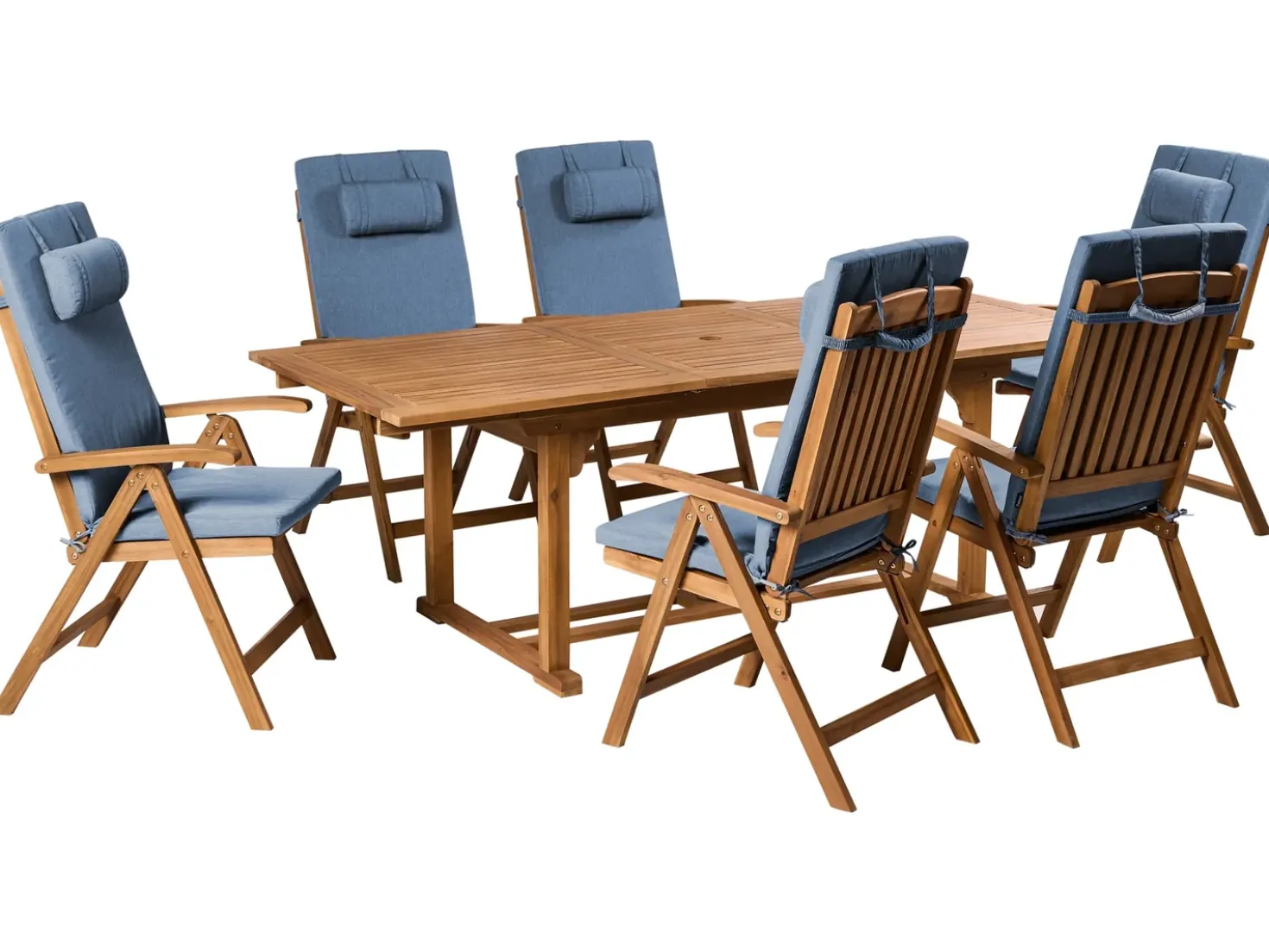 Set di 6 cuscini schienale/seduta JAVA/AMANTEA PREMIUM 50 x 71 cm Blu