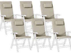 Set di 6 cuscini schienale/seduta JAVA/AMANTEA PREMIUM 50 x 71 cm Tortora