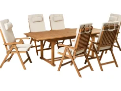 Set di 6 cuscini schienale/seduta JAVA/AMANTEA PREMIUM 50 x 71 cm Beige chiaro
