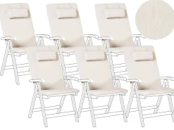 Set di 6 cuscini schienale/seduta JAVA/AMANTEA PREMIUM 50 x 71 cm Beige chiaro