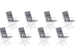 Set di 8 Cuscini Schiena/Seduta MAUI 40 x 54 cm Grigio