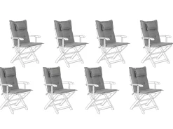 Set di 8 Cuscini Schiena/Seduta MAUI 40 x 54 cm Grigio