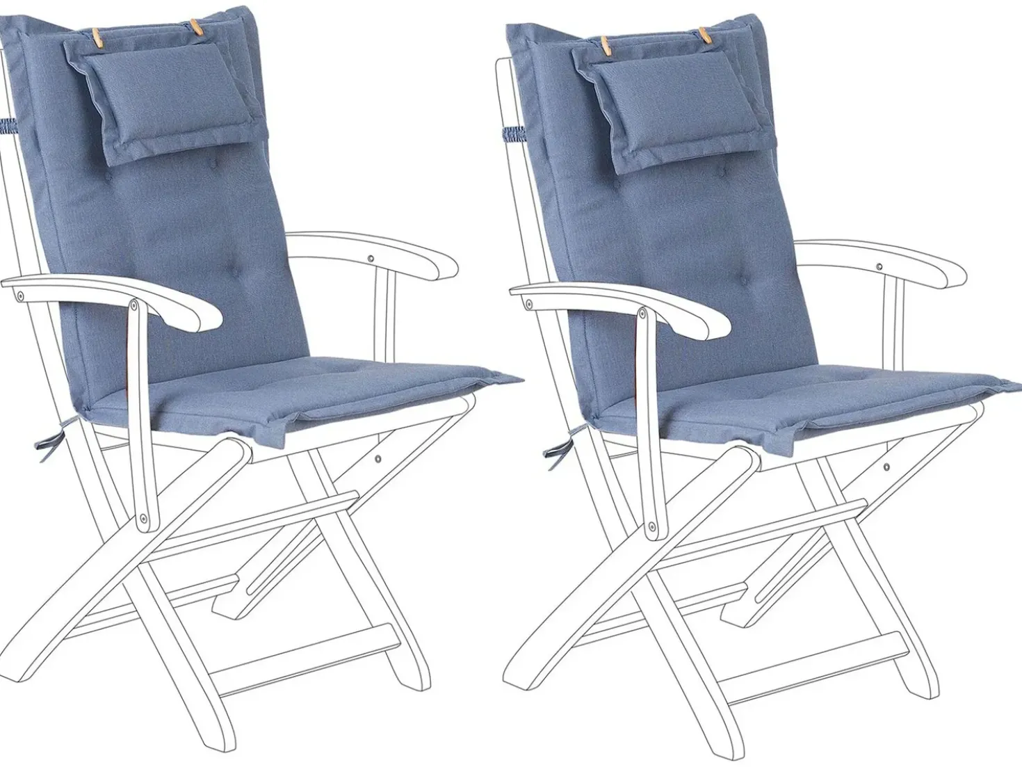 Set di 2 cuscini Schiena/Seduta MAUI 40 x 54 cm Blu