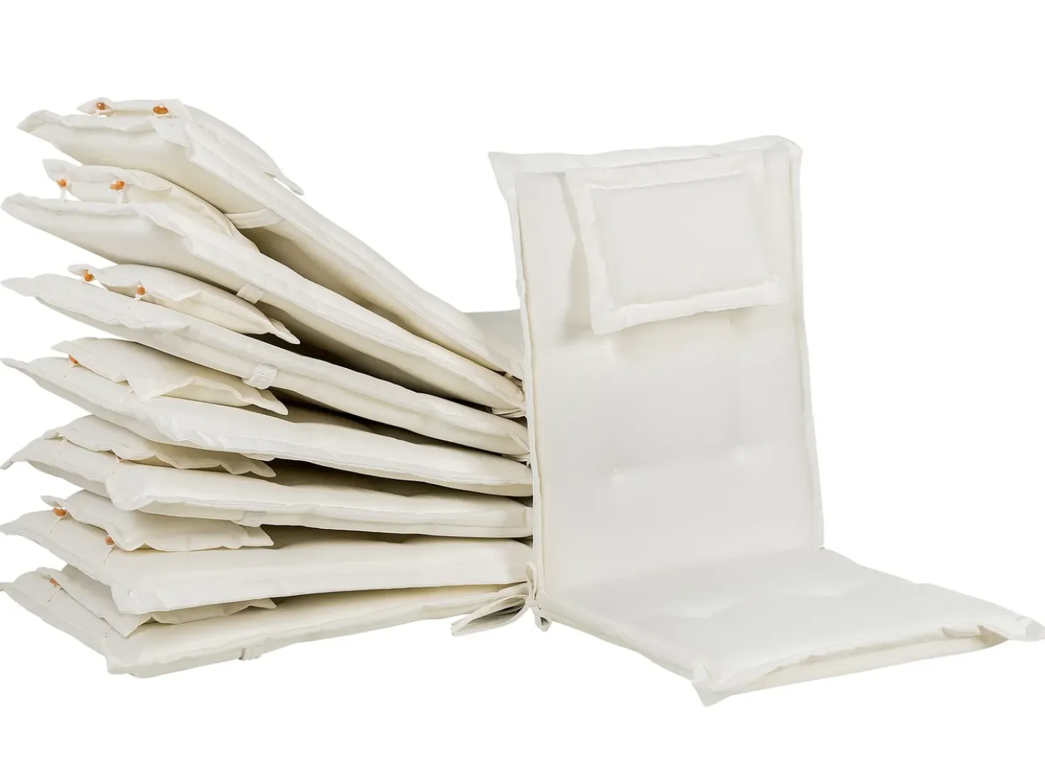 Set di 8 Cuscini Schiena/Seduta MAUI 40 x 54 cm Bianco sporco