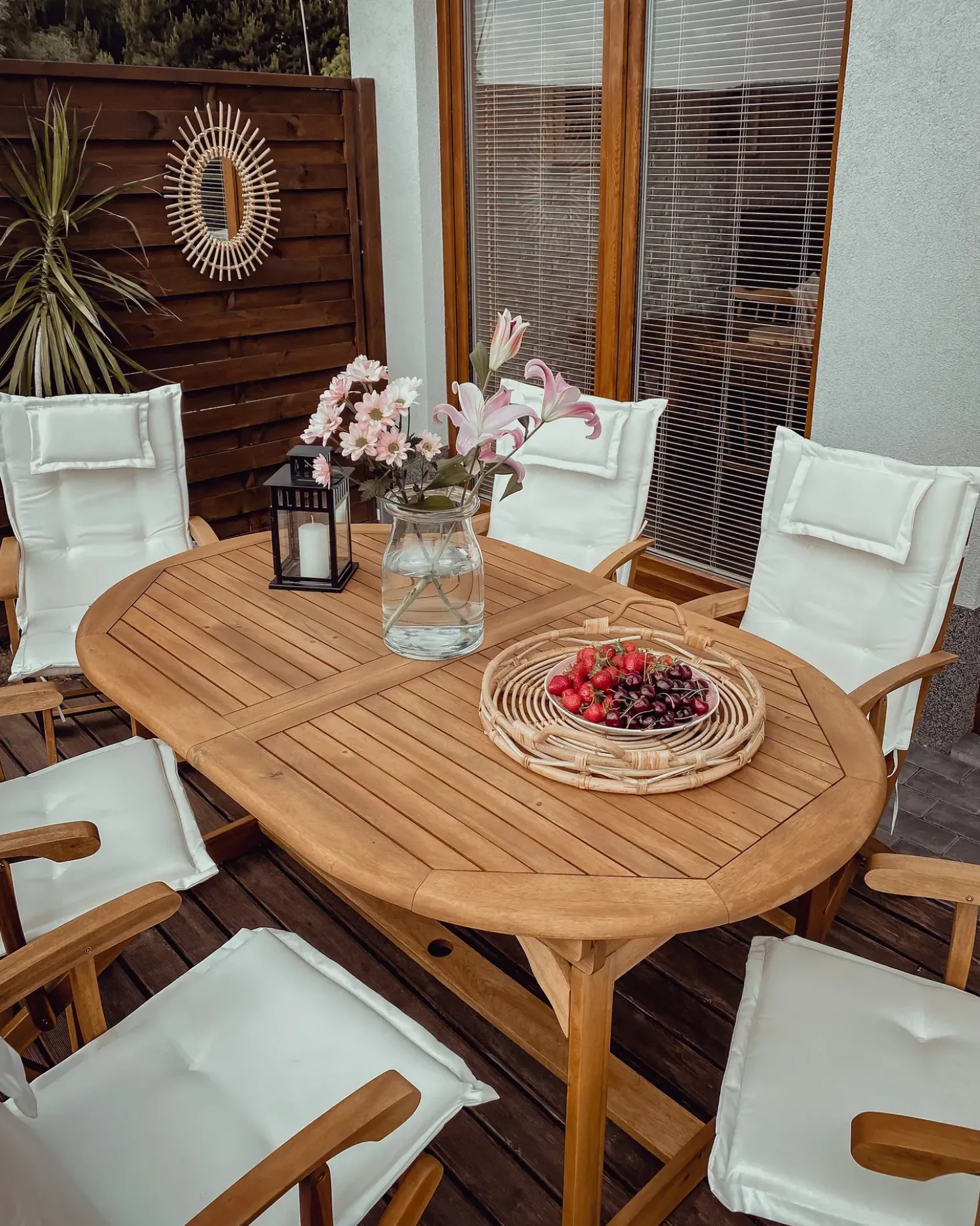 Set di 8 Cuscini Schiena/Seduta MAUI 40 x 54 cm Bianco sporco