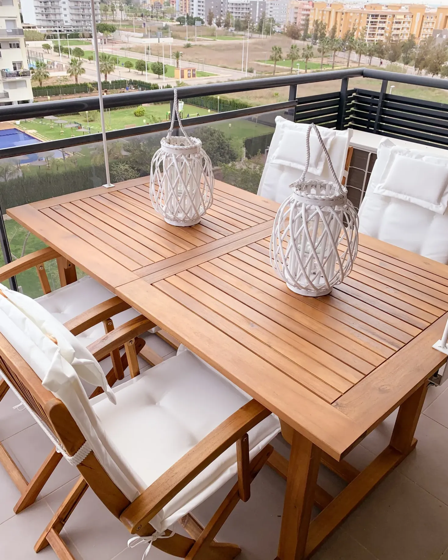 Set di 8 Cuscini Schiena/Seduta MAUI 40 x 54 cm Bianco sporco