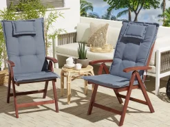 Set di 2 cuscini Schiena/Seduta JAVA/AMANTEA 50 x 70 cm Blu