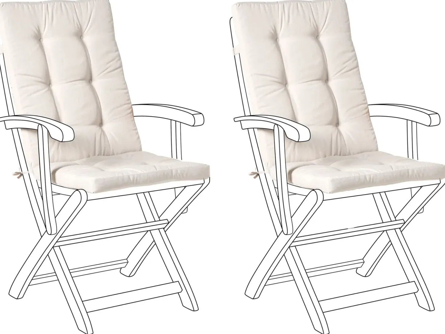 Set di 2 cuscini Schiena/Seduta MAUI PREMIUM Beige chiaro