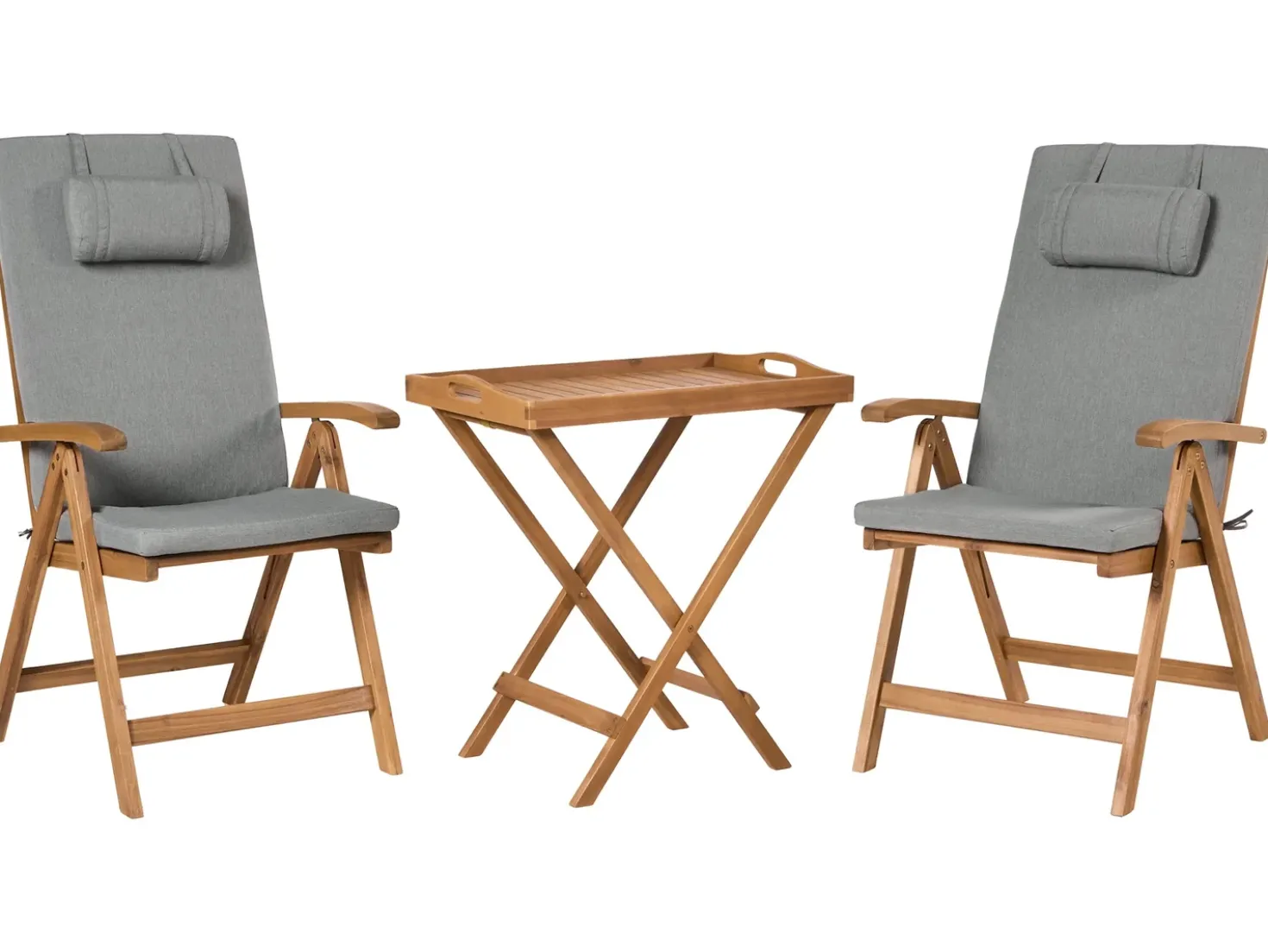 Set di 2 cuscini Schiena/Seduta JAVA/AMANTEA PREMIUM 50 x 71 cm Grigio melange