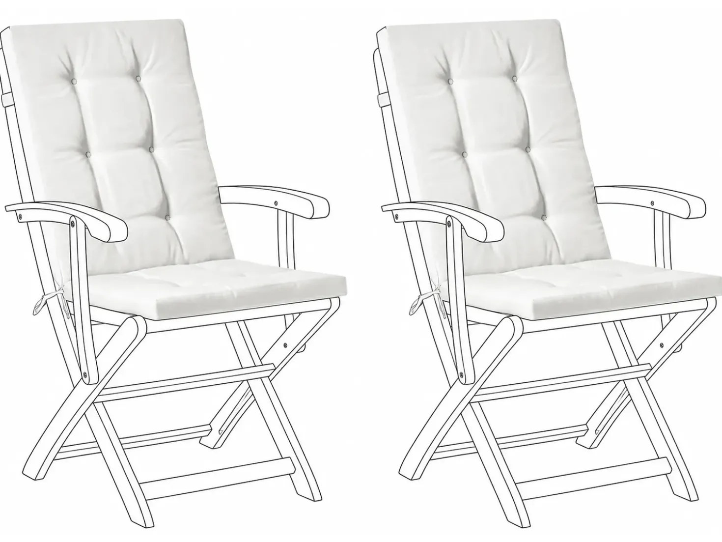 Set di 2 cuscini Schiena/Seduta MAUI PREMIUM Bianco sporco