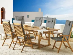 Set di 6 Cuscini Schiena/Seduta JAVA/AMANTEA 50 x 70 cm Grigio