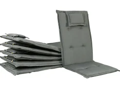 Set di 6 Cuscini Schiena/Seduta JAVA/AMANTEA 50 x 70 cm Grigio