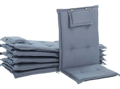 Set di 6 Cuscini Schiena/Seduta JAVA/AMANTEA 50 x 70 cm Blu