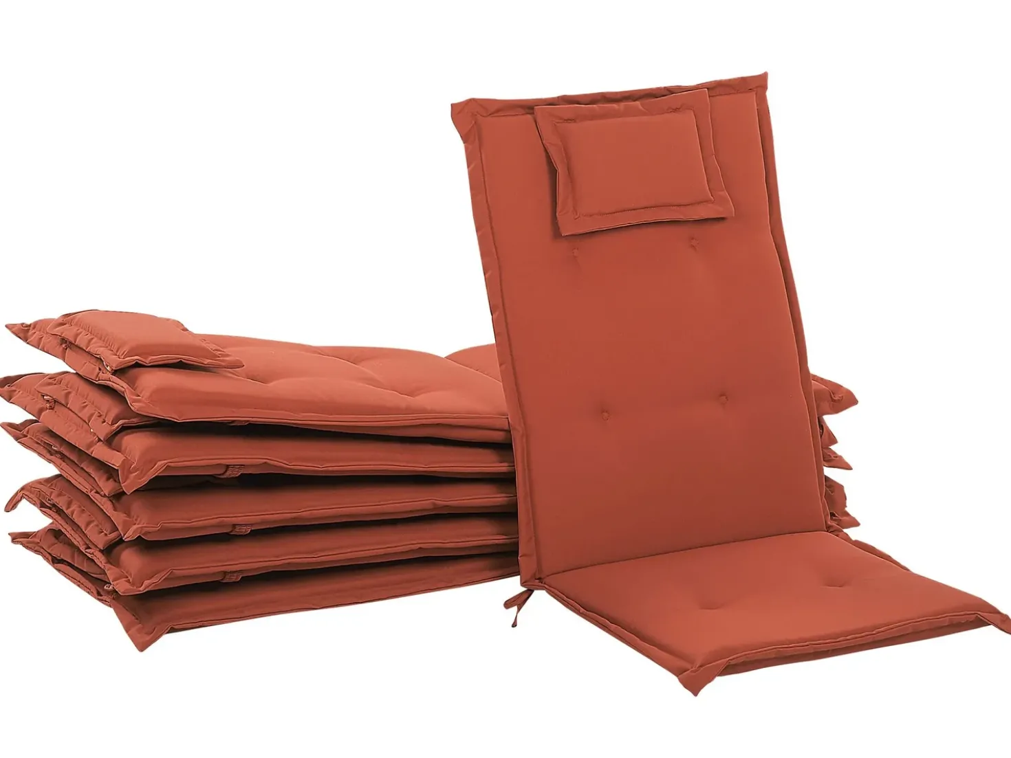 Set di 6 Cuscini Schiena/Seduta JAVA/AMANTEA 50 x 70 cm Rosso scuro