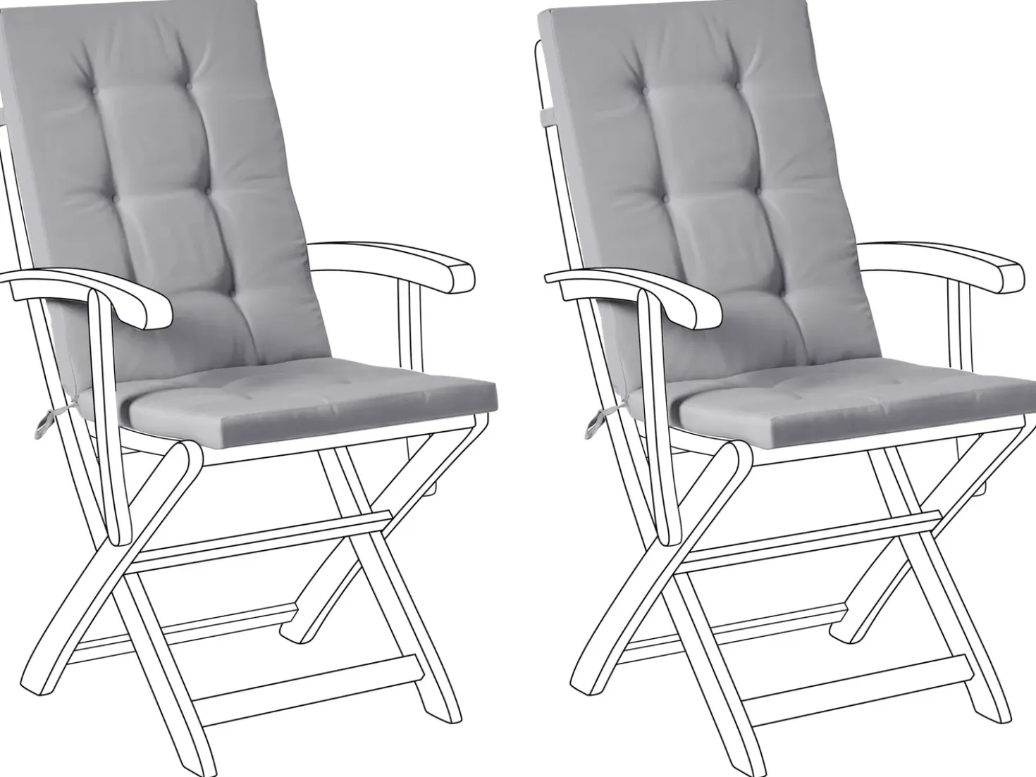 Set di 2 cuscini Schiena/Seduta MAUI PREMIUM Grigio chiaro