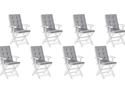 Set di 8 Cuscini Schiena/Seduta MAUI PREMIUM Grigio chiaro