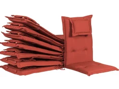 Set di 8 Cuscini Schiena/Seduta MAUI 40 x 54 cm Rosso scuro
