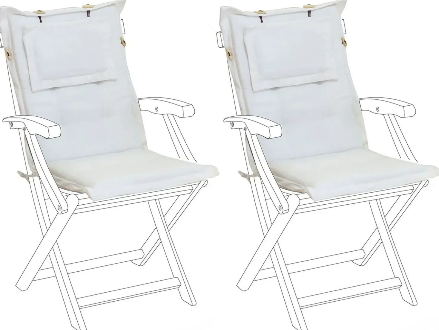 Set di 2 cuscini Schiena/Seduta MAUI 40 x 54 cm Bianco sporco