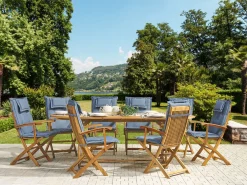 Set di 8 Cuscini Schiena/Seduta MAUI 40 x 54 cm Blu