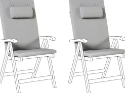 Set di 2 cuscini Schiena/Seduta JAVA/AMANTEA PREMIUM 50 x 71 cm Grigio chiaro