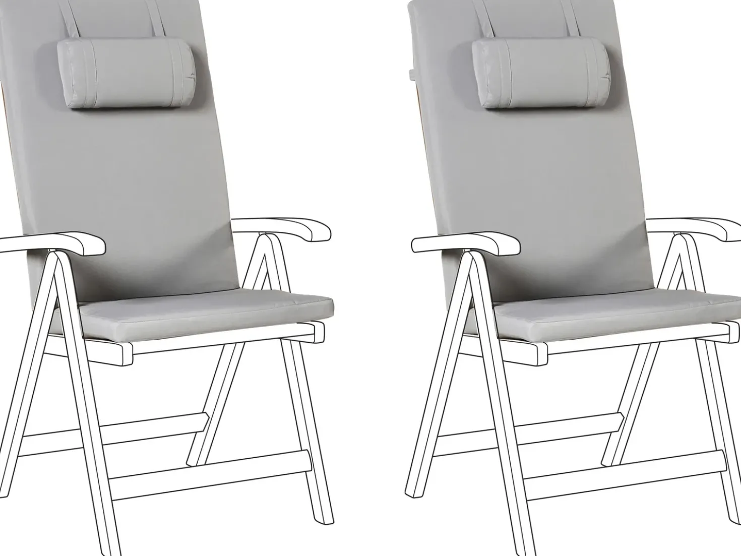 Set di 2 cuscini Schiena/Seduta JAVA/AMANTEA PREMIUM 50 x 71 cm Grigio chiaro