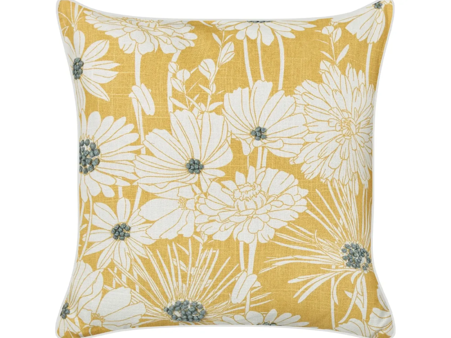 Set di 2 cuscini SCIRPUS Cotone 45 x 45 cm Giallo Trama floreale