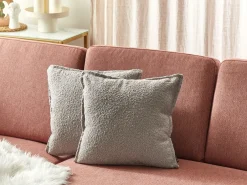 Set di 2 cuscini SENECIA Bouclé 45 x 45 cm Beige Tinta unita