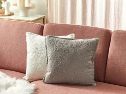 Set di 2 cuscini SENECIA Bouclé 45 x 45 cm Beige Tinta unita