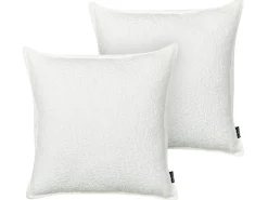 Set di 2 cuscini SENECIA Bouclé 45 x 45 cm Bianco sporco Tinta unita