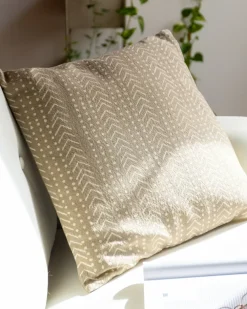 Set di 2 cuscini SENECIO Cotone 45 x 45 cm Beige Trama geometrica