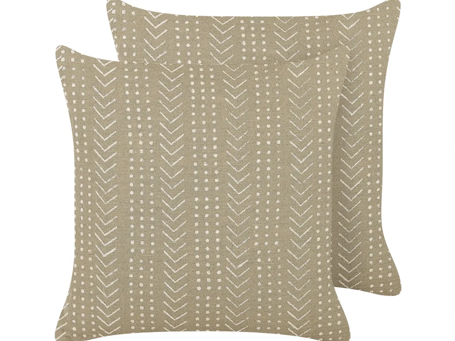 Set di 2 cuscini SENECIO Cotone 45 x 45 cm Beige Trama geometrica