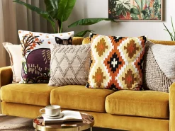 Set di 2 cuscini SERAMPORE Cotone 50 x 50 cm Multicolore Trama geometrica