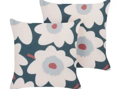 Set di 2 cuscini SESBANIA 45 x 45 cm Multicolore Trama floreale