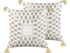 Set di 2 cuscini SETOSA Cotone 45 x 45 cm Multicolore Trama geometrica