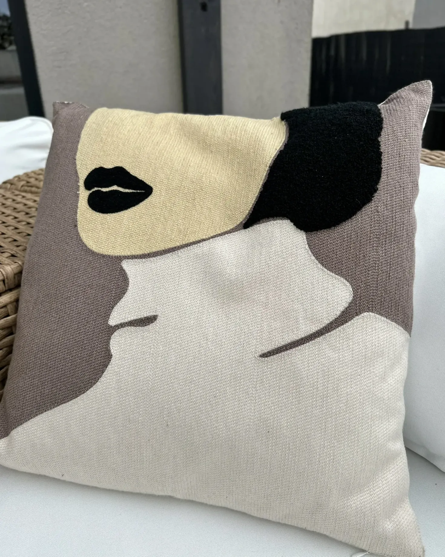 Set di 2 cuscini SILPHIUM Cotone 45 x 45 cm Marrone Trama astratta