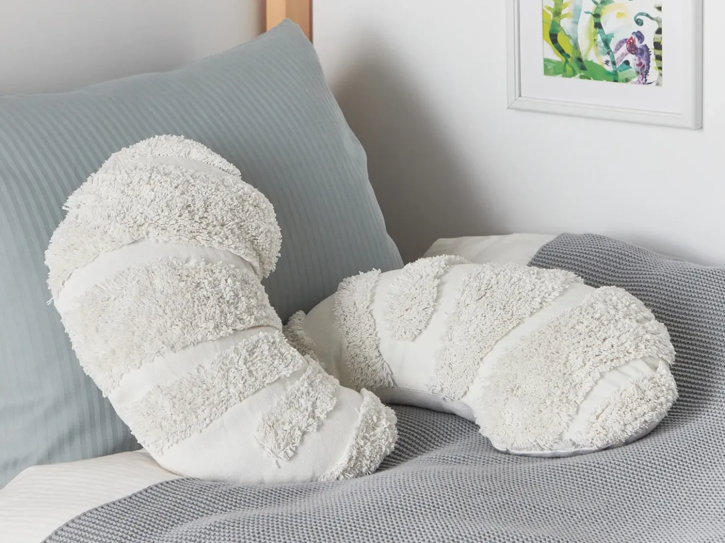 Set di 2 cuscini SNOWDROP Cotone 40 x 25 cm Bianco