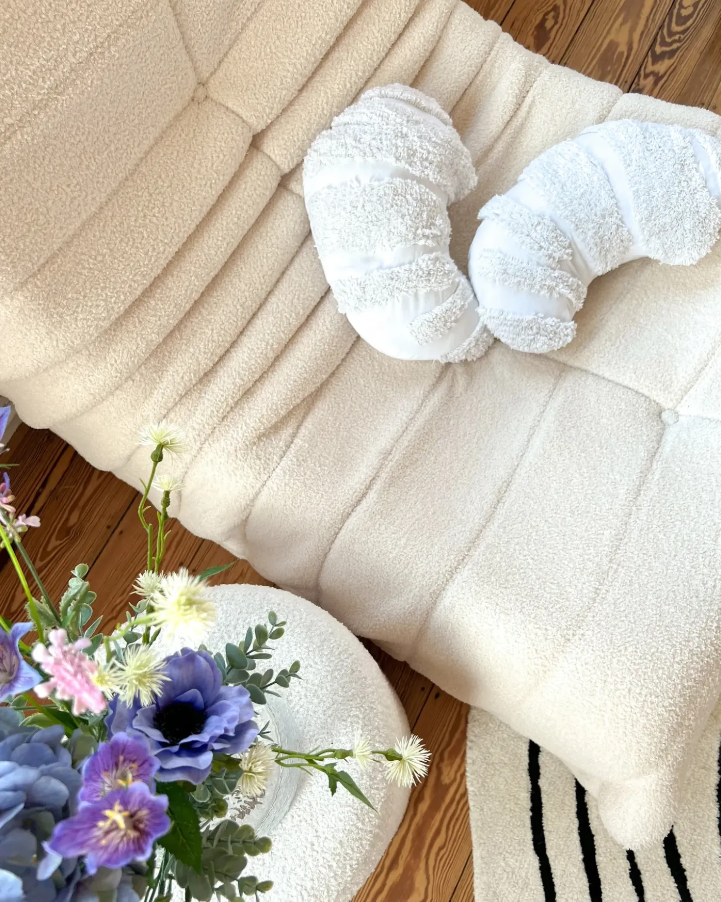 Set di 2 cuscini SNOWDROP Cotone 40 x 25 cm Bianco
