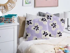 Set di 2 cuscini SOAPWORT Cotone 45 x 45 cm Viola