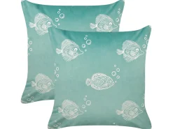 Set di 2 cuscini SOLIDAGO Velluto 45 x 45 cm Verde